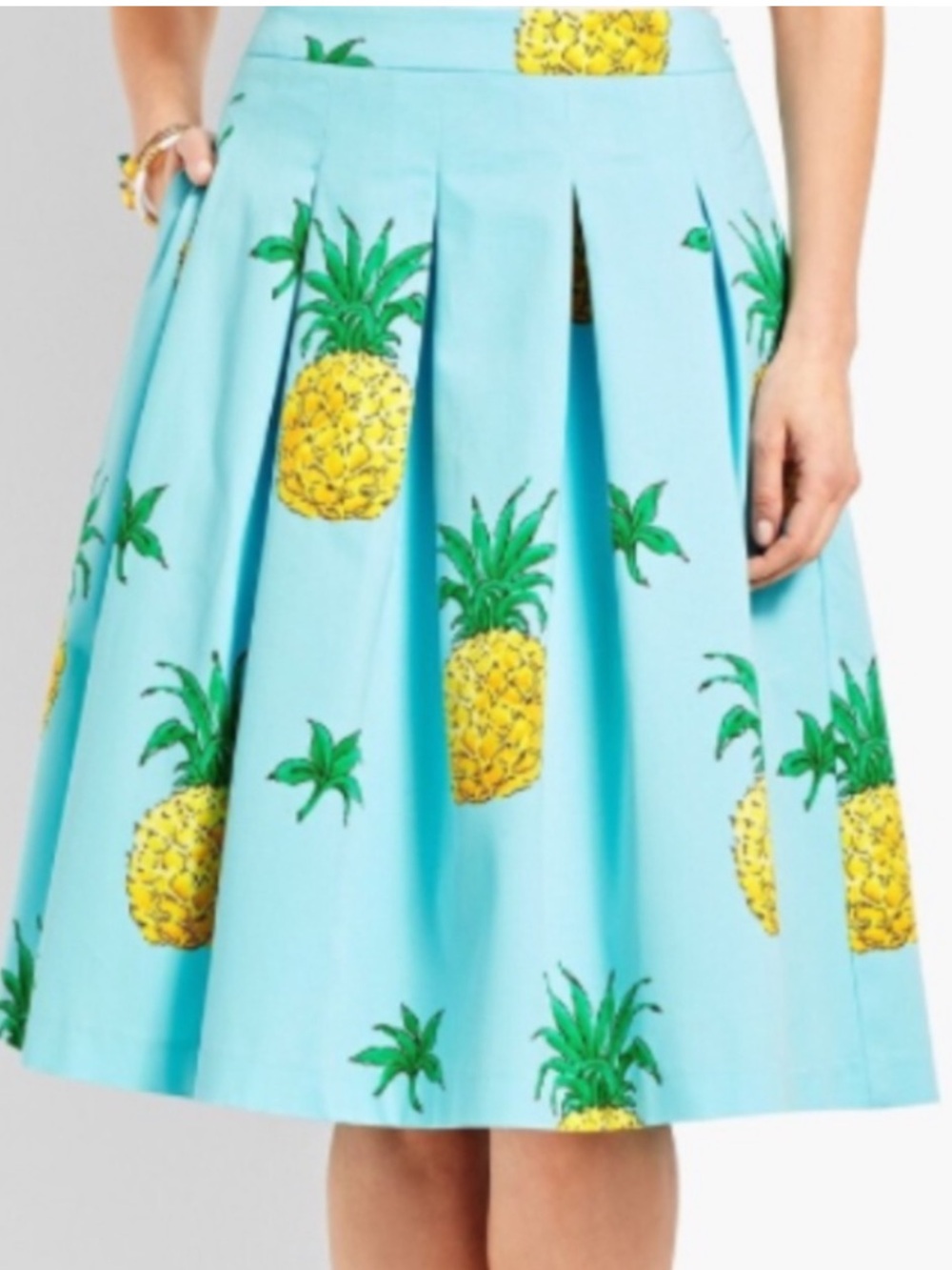 Talbots Cotton Pleated Pineapple Skirt Size 4 NWOT